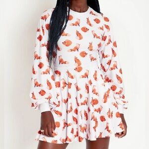 EUC BlackMilk Ghost Foxes Bishop Skater Dress Size S